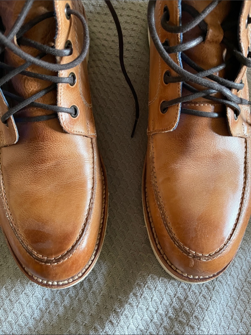 BED|STU Men's Tan Rustic leather Lincoln boots - Picture 10 of 12